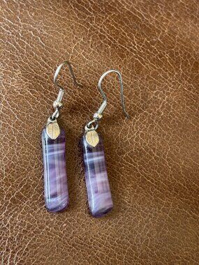 Purple glass earrings